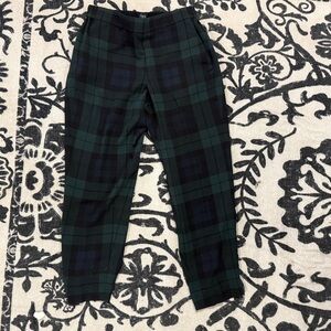 J. Crew Women's Green Plaid Ankle Pants
